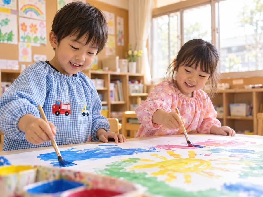 絵の具でおえかき